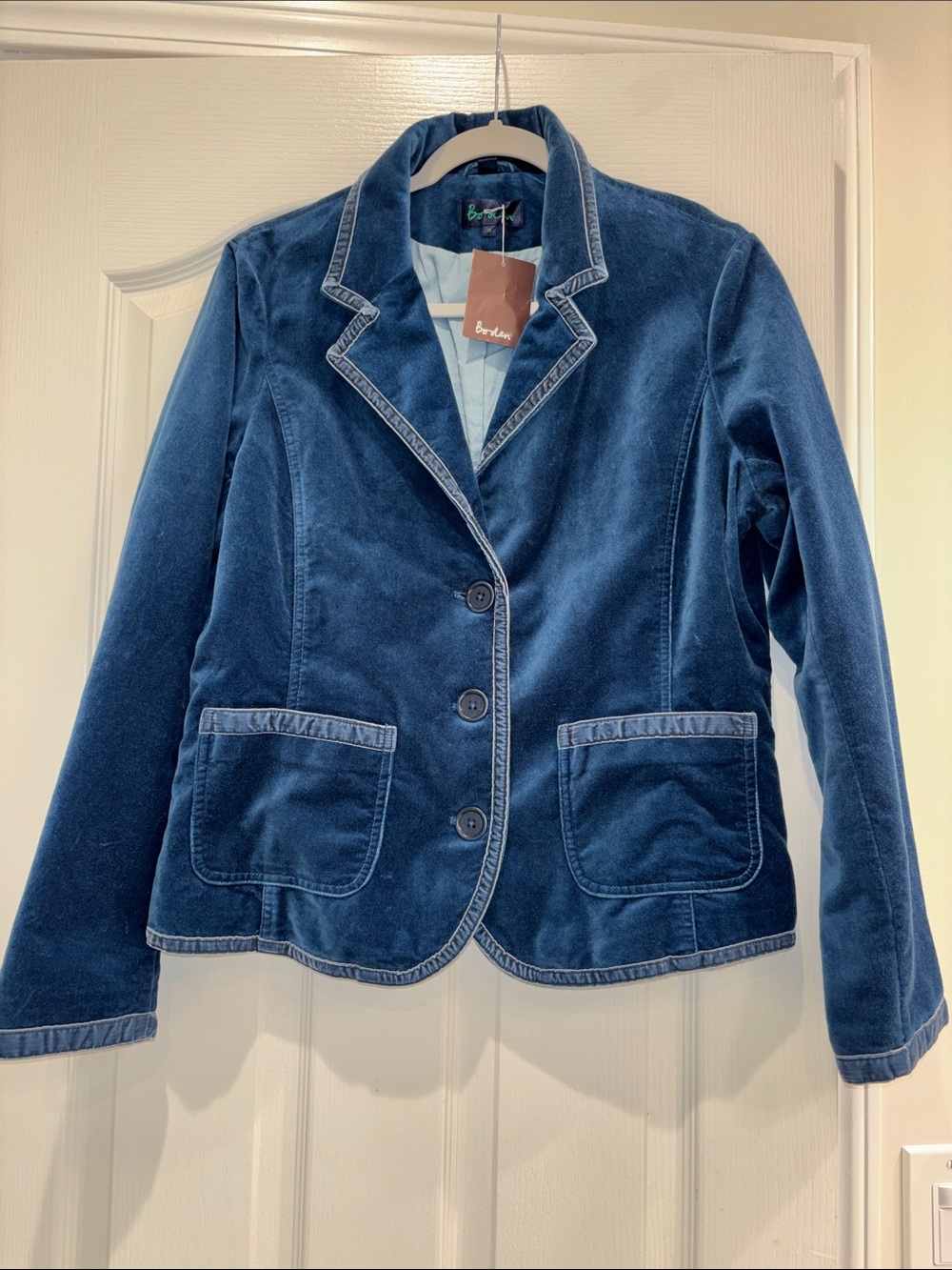 Boden Navy Velvet Blazer Jacket